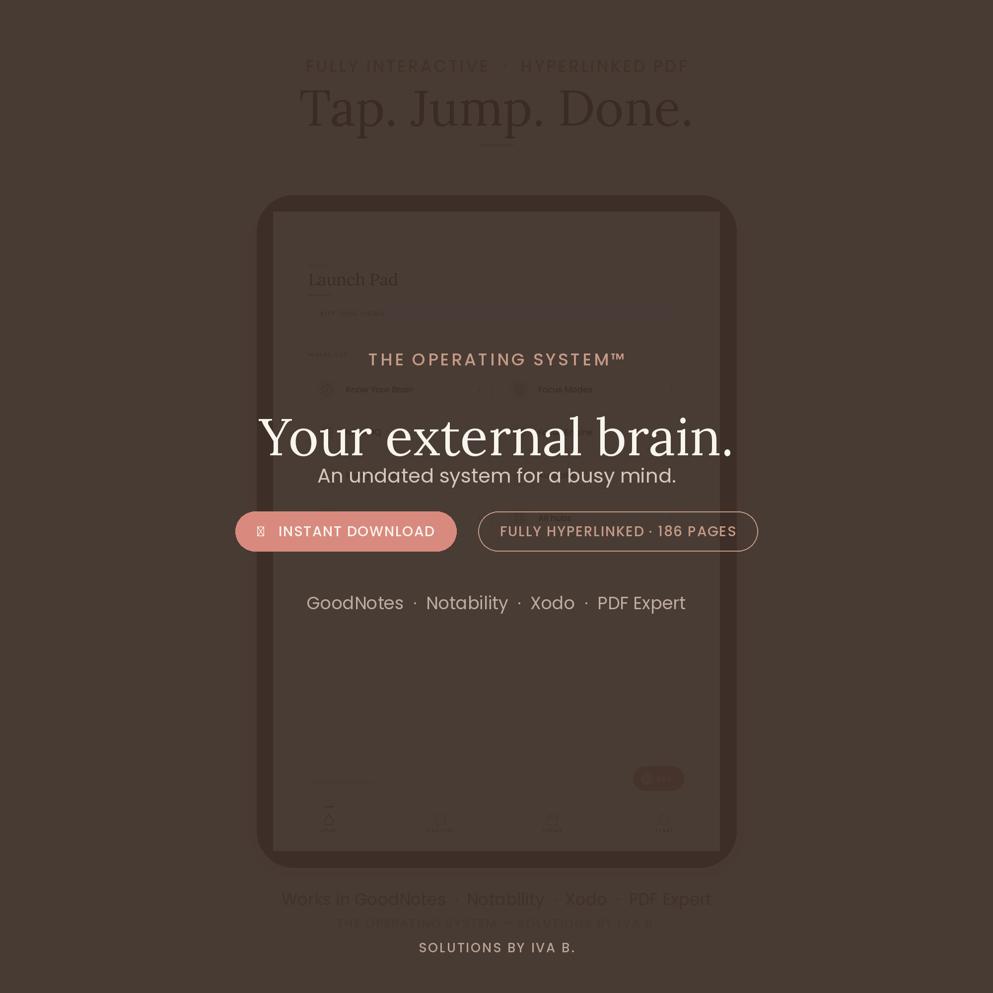 ADHD Digital Planner | Hyperlinked Executive Function System (iPad)