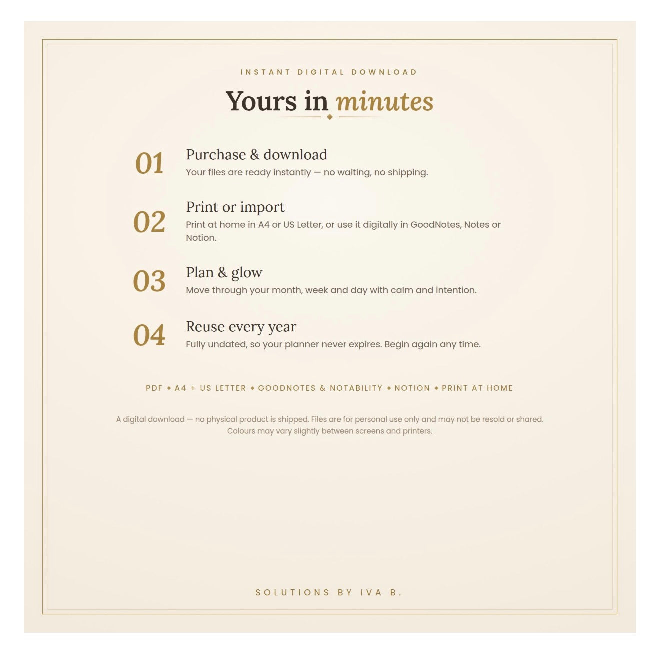 Luxe Undated Digital Planner | Life, Self Care, Wellness (Digital Download)