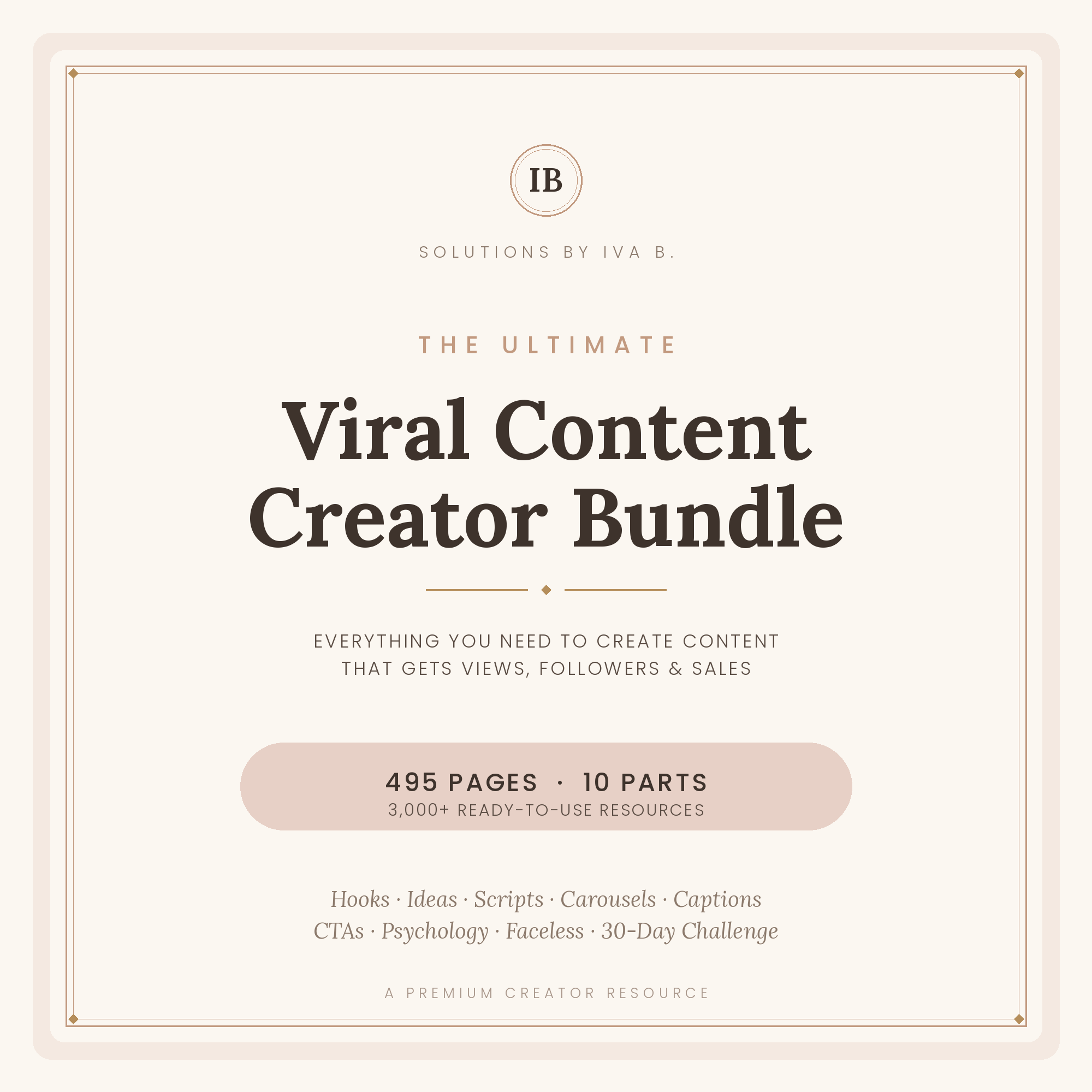 Ultimate Content Creator Bundle | 1000+ Hooks | 365 Content Ideas | Reel Scripts | Caption Templates | Creator Toolkit | Digital Download