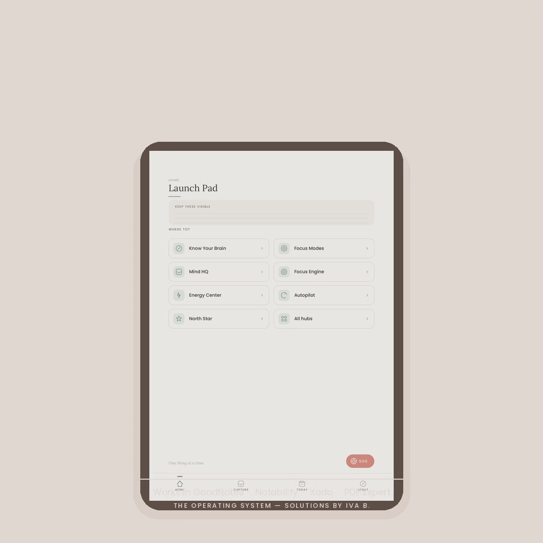 ADHD Digital Planner | Hyperlinked Executive Function System (iPad)